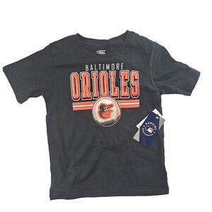 Youth Black Orange & White Major League Baseball Baltimore Orioles T-Shirt  6/7